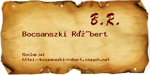 Bocsanszki Róbert névjegykártya